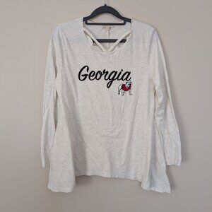 UG Apparel University of Georgia Bulldogs women t-shirt Small handkerchief hem